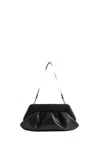 Themoirè Pleated Rectangular Shoulder Bag With Detachable Strap In Black