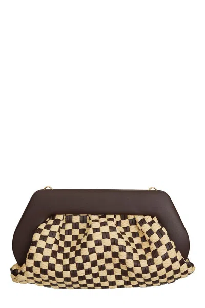 Themoirè Emera Weaved Clutch Bag In Brown