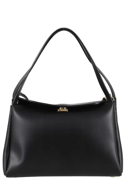Themoirè Eudora Bag With Double Compartments In Black