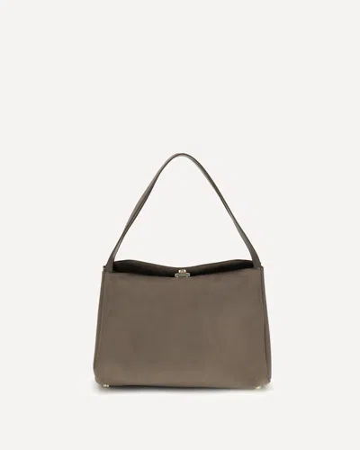 Themoirè Eudora Suede Vegan Shoulder Bag In Brown