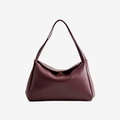 Themoirè Eudora Vegan Fabric Shoulder Bag In Burgundy