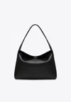 Themoirè Structured Shoulder Bag Metal Hardware In Black