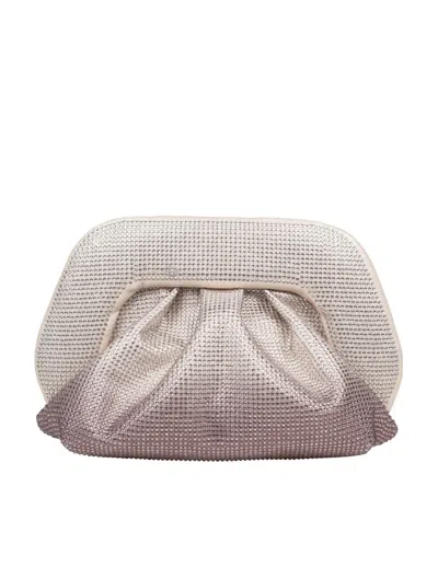 Themoirè Fabric Clutch Bag In Neutrals