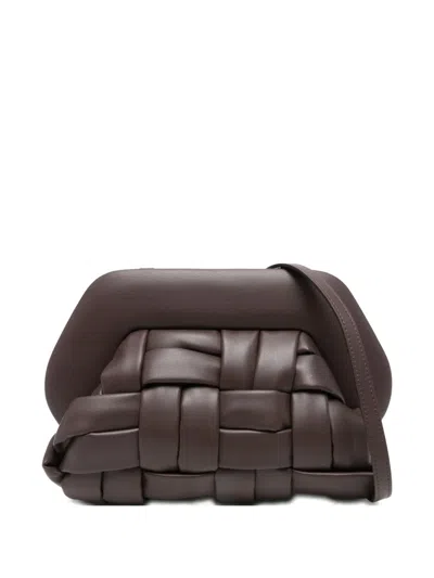 Themoirè Flap Satchel In Brown