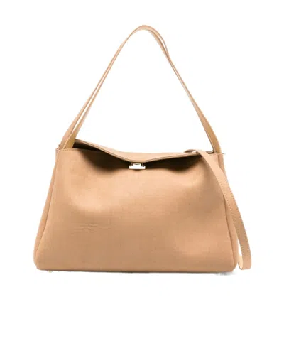 Themoirè Flap Shoulder Bag In Neutral