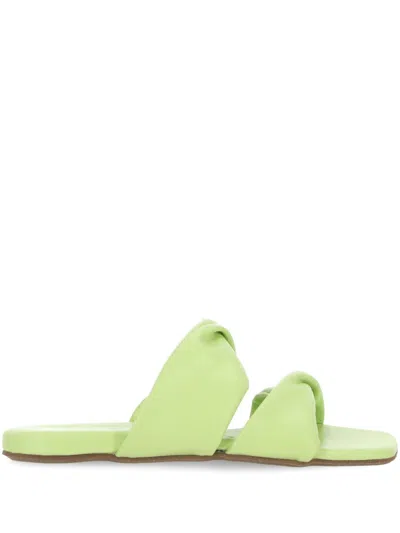 Themoirè Twist-detail Sandals In Green
