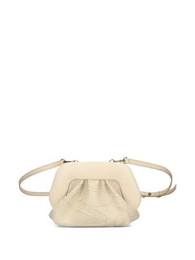 Themoirè Floral-embroidered Top-handle Crossbody Bag In Neutral