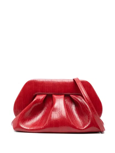 Themoirè Gathered Clutch Bag In Red