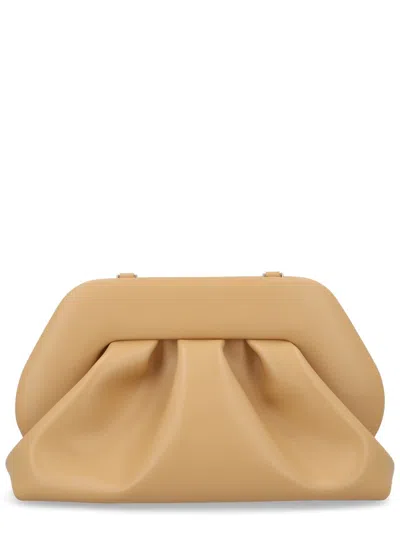 Themoirè Gathered Clutch Bag In Beige