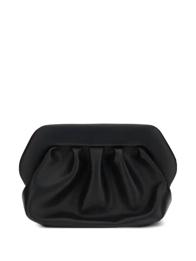 Themoirè Gathered Clutch Bag In Black
