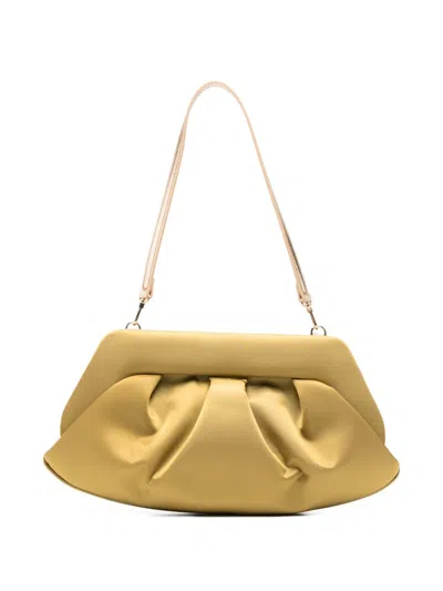 Themoirè Gathered Clutch Bag In Yellow