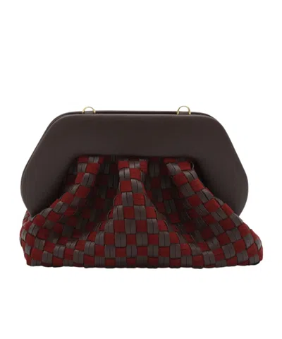 Themoirè Gathered Clutch Bag In Pink