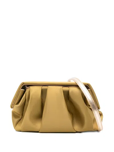 Themoirè Gathered Detachable-strap Clutch Bag In Brown