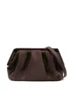 Themoirè Eco Suede Pleated Clutch Bag In Brown