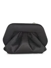 Themoirè Pleated Rectangular Soft Structure Clutch Bag In Black