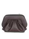 Themoirè Tia Vegan Ebony Clutch Bag With Shoulder Strap In Brown