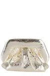 Themoirè Metallic Folded Clutch Detachable Strap In Gold