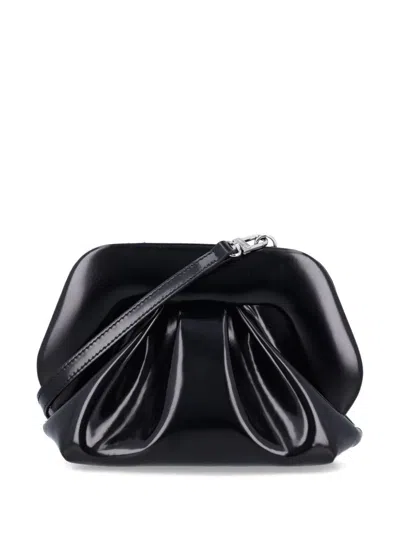 Themoirè Gea Clutch Vegan Patent In Black