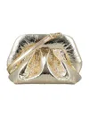 Themoirè Gold Mirror Vegan Leather Clutch With Unique Crinkled Design