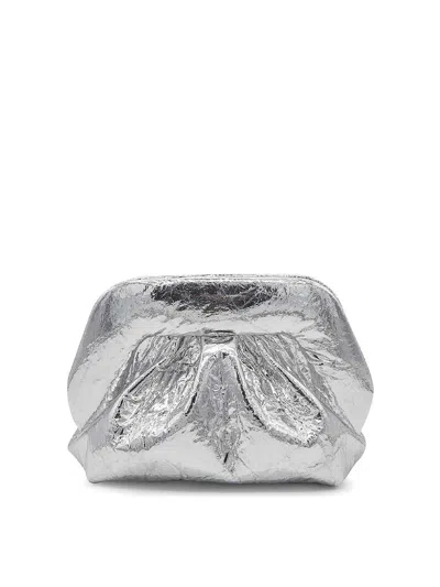 Themoirè Gea Clutch In Silver