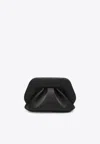 Themoirè Pleated Rectangular Soft Structure Clutch Bag In Black