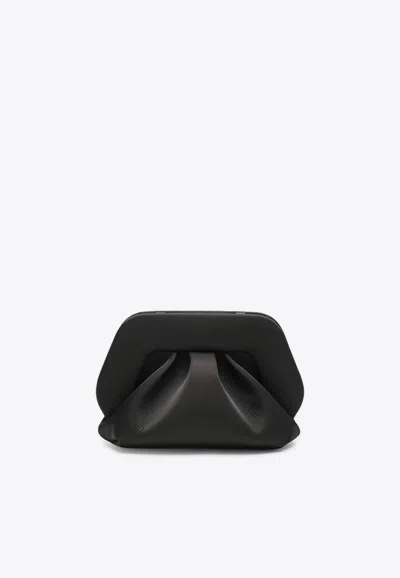 Themoirè Gea Faux Leather Clutch Bag In Black