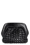 Themoirè Gea Knots Faux Leather Clutch In Black