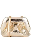 Themoirè Pineapple Cross Body Bag With Pleat Detailing In Gold