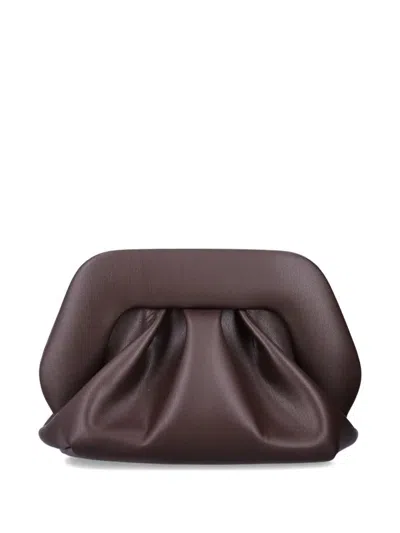 Themoirè Gea Pleated Clutch In Brown