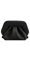 Themoirè Pleated Gathered Clutch Top Handle In Black