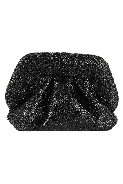Themoirè Gea Sparkling Clutch Bag In Black
