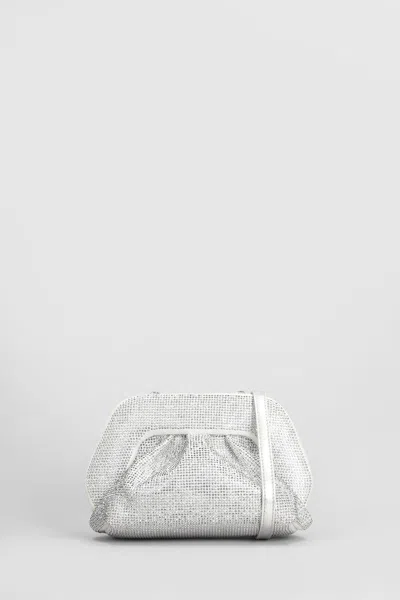 Themoirè Gea Strass Clutch In Silver