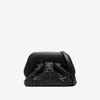 Themoirè Braided Leather Clutch Bag And Strap In Black
