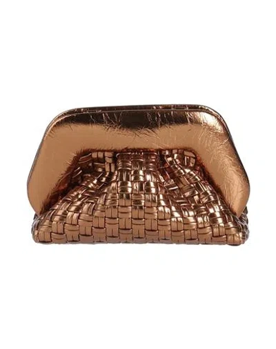 Themoirè Gea Woman Clutch Bronze Size - Textile Fibers In Yellow