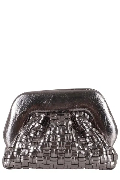 Themoirè Geo Micro Bag With Woven Pattern In Gray