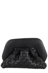 Themoirè Geo Micro Woven Clutch Bag In Black