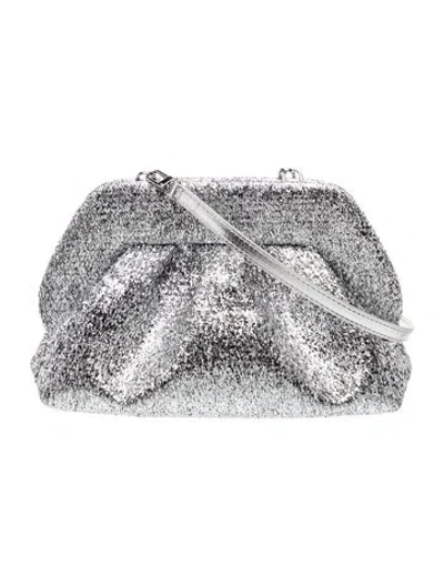 Pre-owned Themoirè Glitter Minaudière In Silver