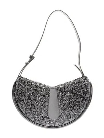 Pre-owned Themoirè Glitter Shoulder Bag In Silver