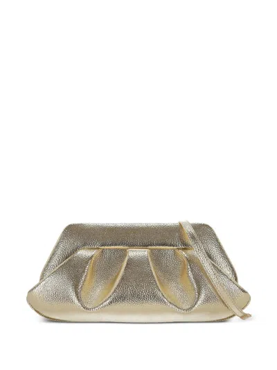 Themoirè Gold Bios Baguette Pochette In Brown
