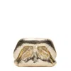 Themoirè Gold Mirror Vegan Leather Clutch With Unique Crinkled Design In Gold
