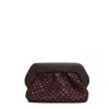 Themoirè Grande Intreccio Woven Clutch In Vegan Leather And Suede In Brown