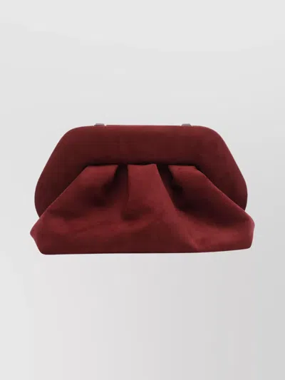 Themoirè Hand Clutch Bag In Bordeaux Tia Suede