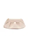 Themoirè Pleated Design Clutch Bag With Detachable Strap