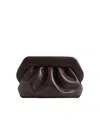 Themoirè Pleated Rectangular Clutch In Vegan Pu In Black