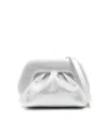 Themoirè Textured Pineapple Leaf Handbag With Leaf-like Embellishments In Silver