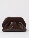 Themoirè Crocco Emb Structured Top Handle Shoulder Bag In Burgundy
