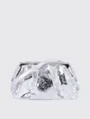Themoirè Afrodite Metallic Silver Clutch In Silver