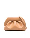 Themoirè Ruched Clutch Bag Detachable Shoulder Strap In Neutral
