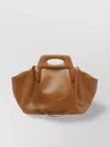Themoirè Handbag With Cut-out Handle And Detachable Strap