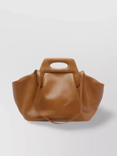 Themoirè Handbag With Cut-out Handle And Detachable Strap
